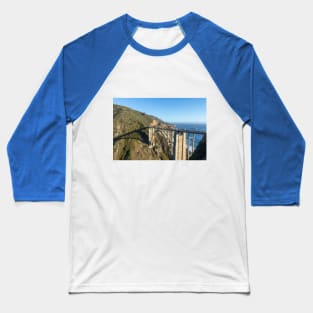 Bixby Bridge Over Bright Blue Water, California Baseball T-Shirt